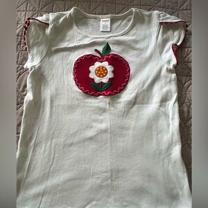 Charming Kids White and Red Apple Top